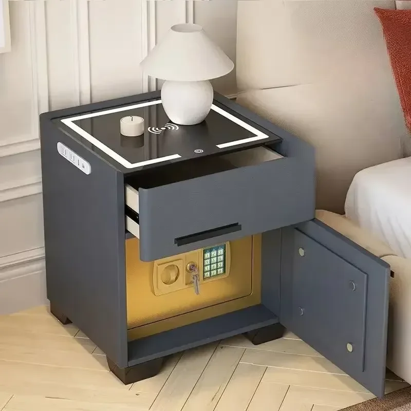 for Safenight Smart Bedside Table with Wireless Charging Stereo Sound System Password Lock Multifunctional Home Furniture