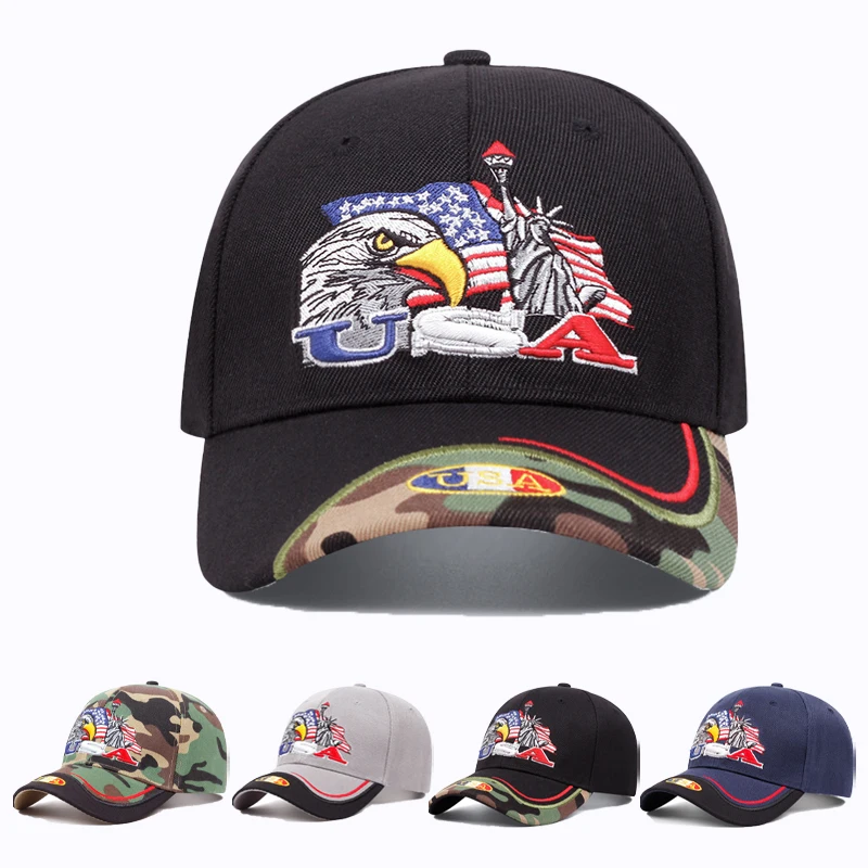 

Fashionable Luxurious Unisex USA Eagle Embroidery Baseball Caps Springand Autumn Outdoor Adjustable Casual Hats Sunscreen Hat