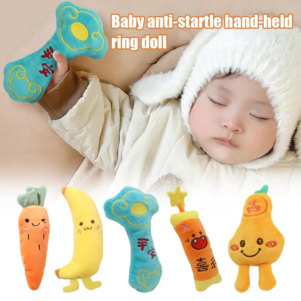 Baby Anti-Startle Hand Grip Toddler Toy Cute Stuffed Carrots Sleep Soothing Doll For Kids Comfort Cuddle Sleeping Aid