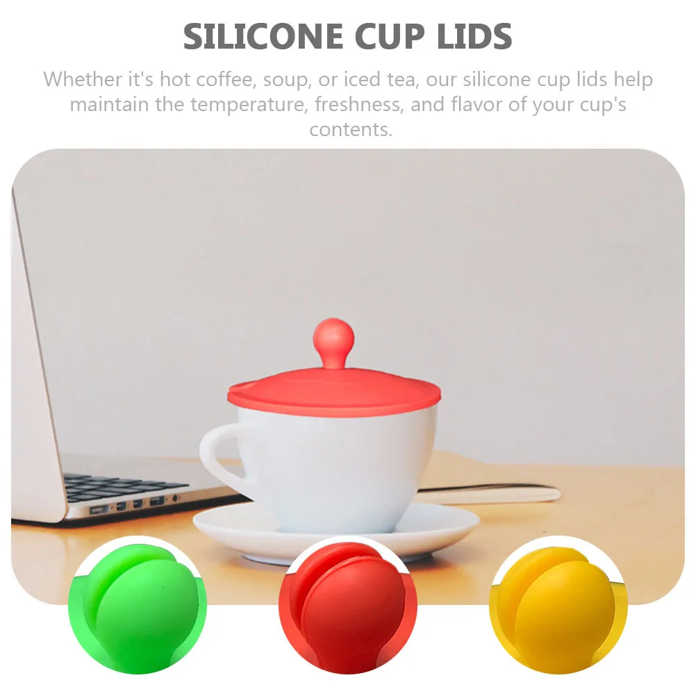 

10Pcs Leakproof Cup Lid Silicone Mug Covers for Coffee Tea Soup Spill-Proof Dust Resistant Lid for Cups Mugs Bowls Bpa-Free