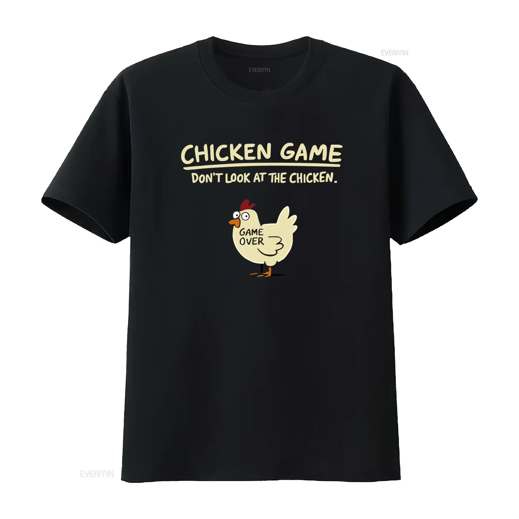 Chicken Game T Shirt Funny Don't Look At The Black S TO 5XL Unique Design Comfortable Cotton Perfect for Casual Wear vintage