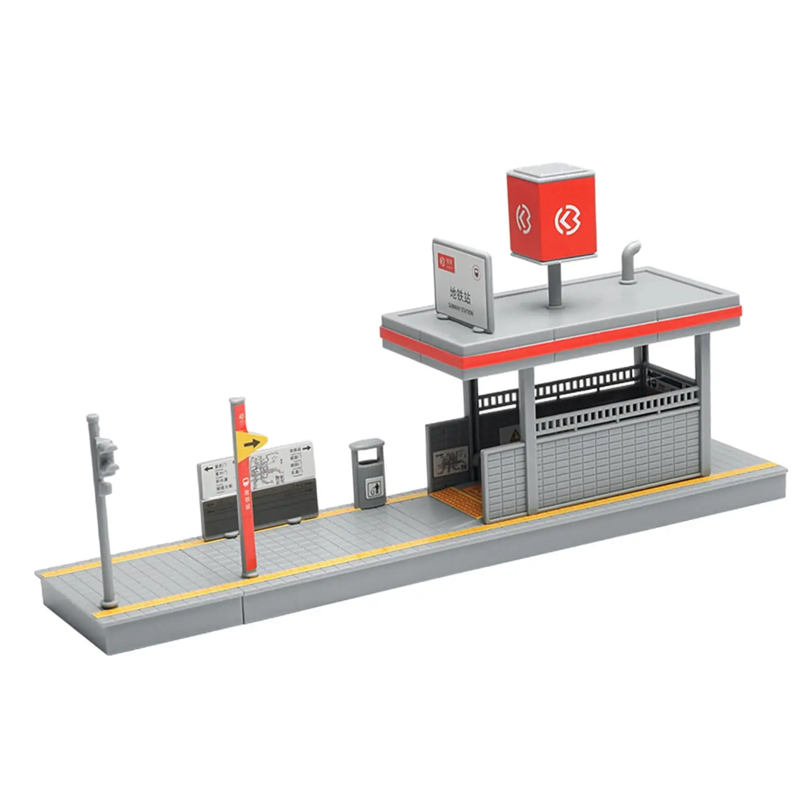 DIY-montage 1:64 Metro Station Model 3D-puzzels DIY-ambachten Bouwlandschap Benodigdheden voor modelspoor Diorama Accessoire-indeling