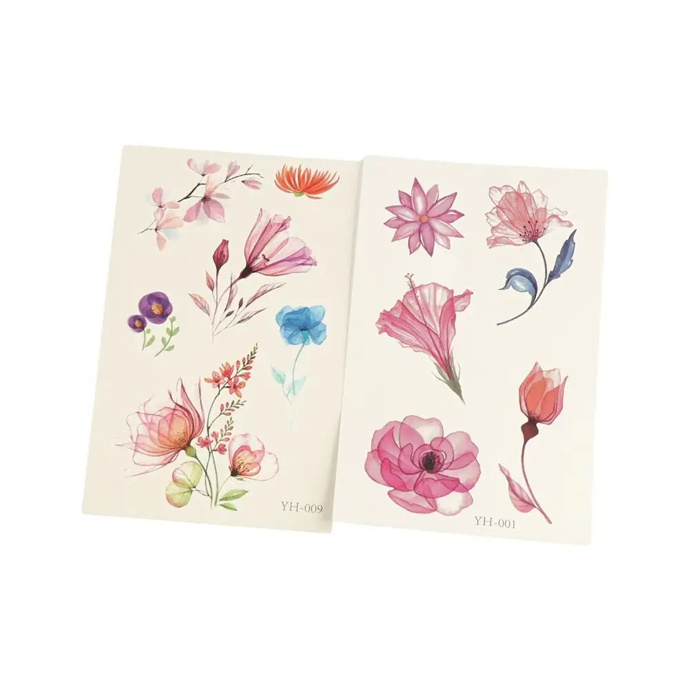 

Disposable Watercolor Cherry Blossom Tattoo Sticker Anti Sweat Waterproof Temporary Tattoo Sticker Small Fresh Coloured Drawing