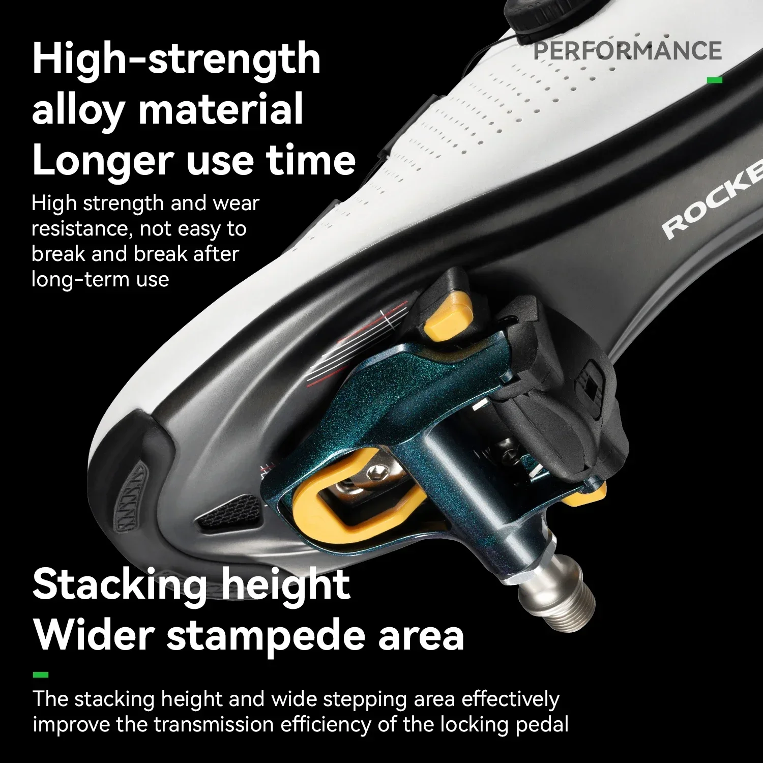 

ROCKBROS BIKE PEDALS Flat cleat platform locking pedal SPD Aluminum with locking plate Bicycle locking pedal Anti-skid lock MTB