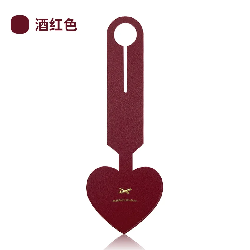 

1PC PU Leather Luggage Tag Heart-shaped Baggage Suitcase ID Addres Holder Boarding Tags Portable Label Travel Accessories