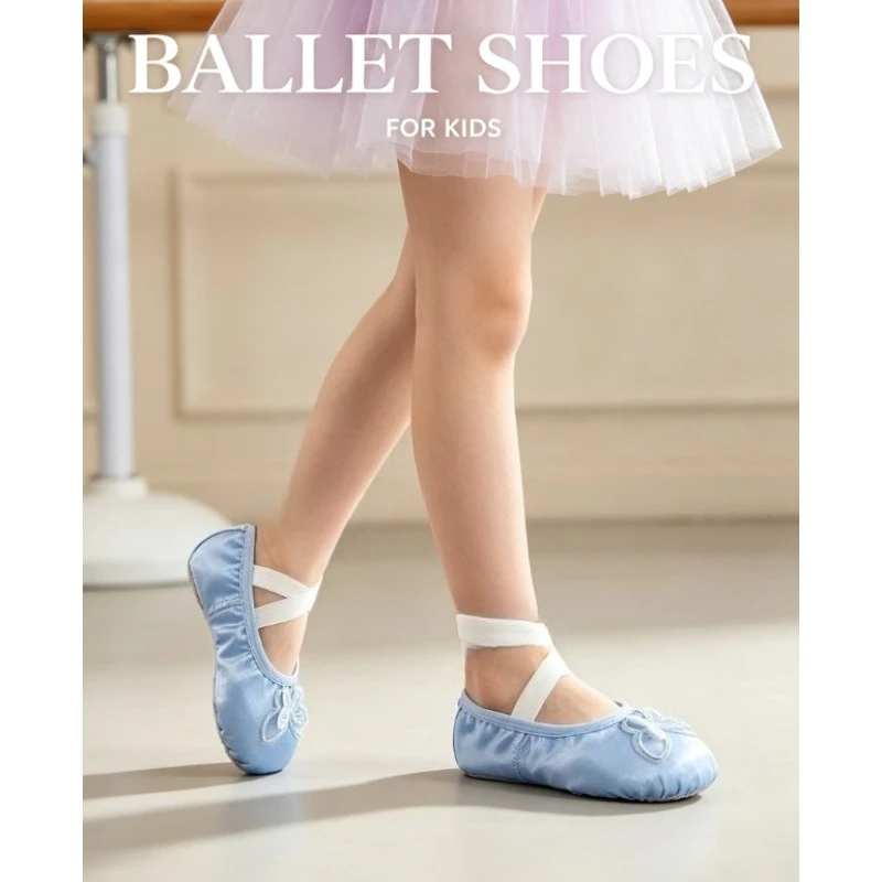 Kids Embroidery Butterfly Ballet Girls Dance Shoes Soft Sole Slippers Princess Style for Daily Class Training Stage Performance