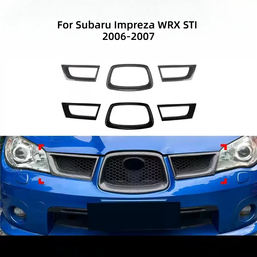 aa For Subaru Impreza WRX STI 2006-2007 Car Front Hood Grill Grille Racing Bumper Lip Body Kit Accessories Modification Exterior