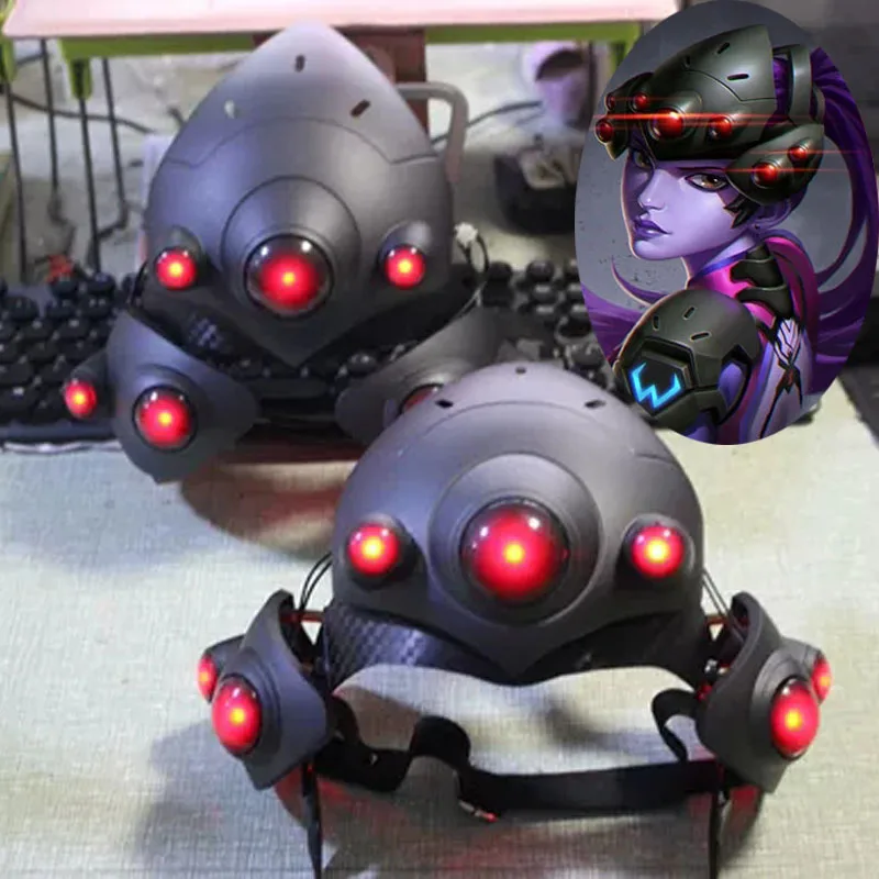 Overwatch Widowmaker AmélieGuillard Masks With LED Light Cosplay Punk Mask Without Battery Headset Costume Props