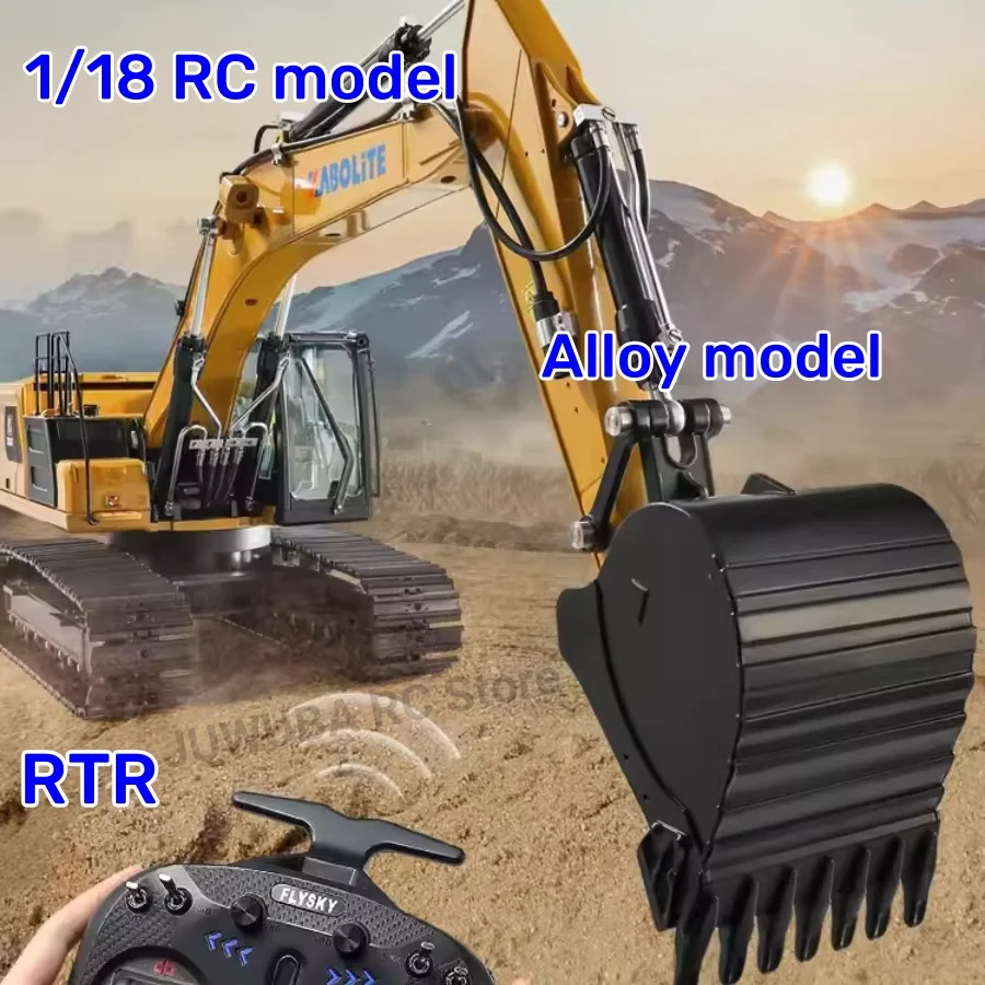 1/18 RC Alloy Hydraulic Excavator Model With Lighting System 336GC High-end Alloy Engineering Excavator Model KABOLITE K961-100S