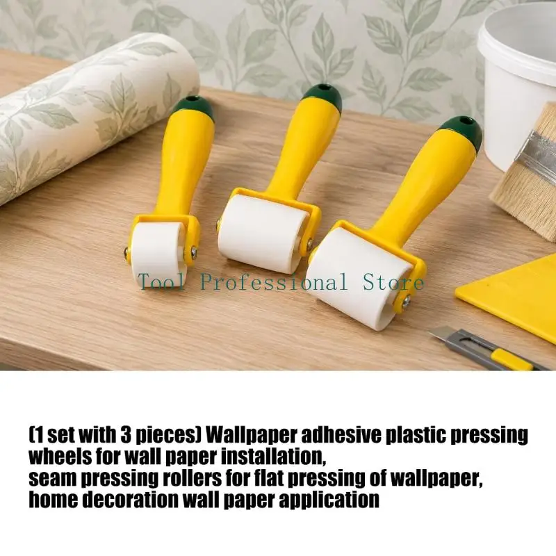 57QF 3-Piece Wallpapers Covering Roller Set for Joints and Localized Areas
