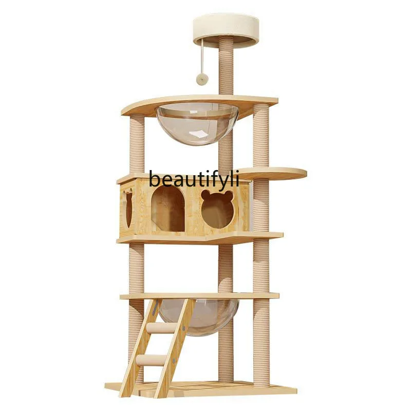 

Cat Litter Tree Cat Scratch Board Jumping Platform Scratching Post Villa Integrated Large Cat Climbing Frame