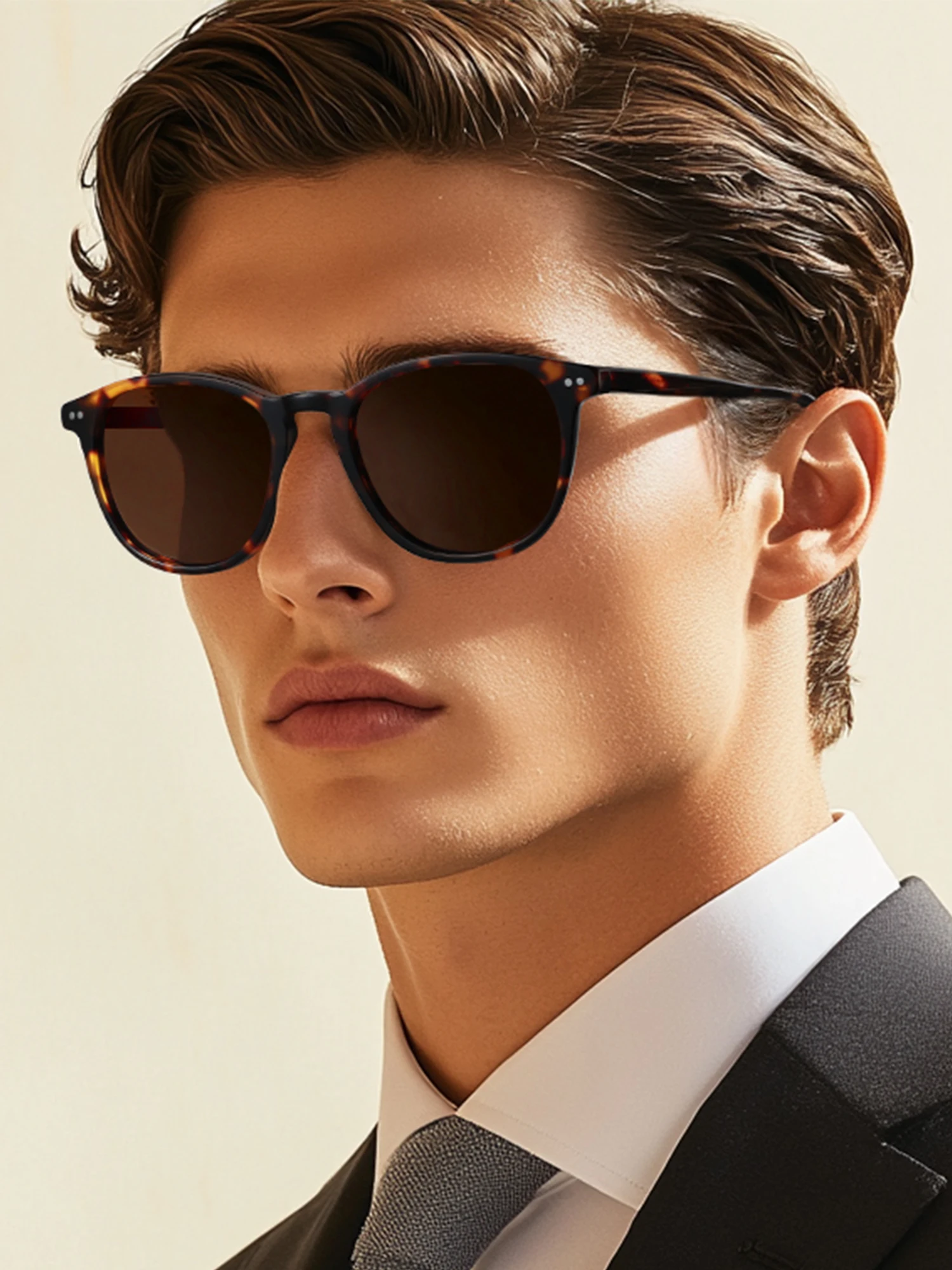 

ZENOTTIC New Arrivals Round Polarized Sunglasses Handmade Acetate Sun Glasses with Spring Leg Fashion Square Shade for Men Women