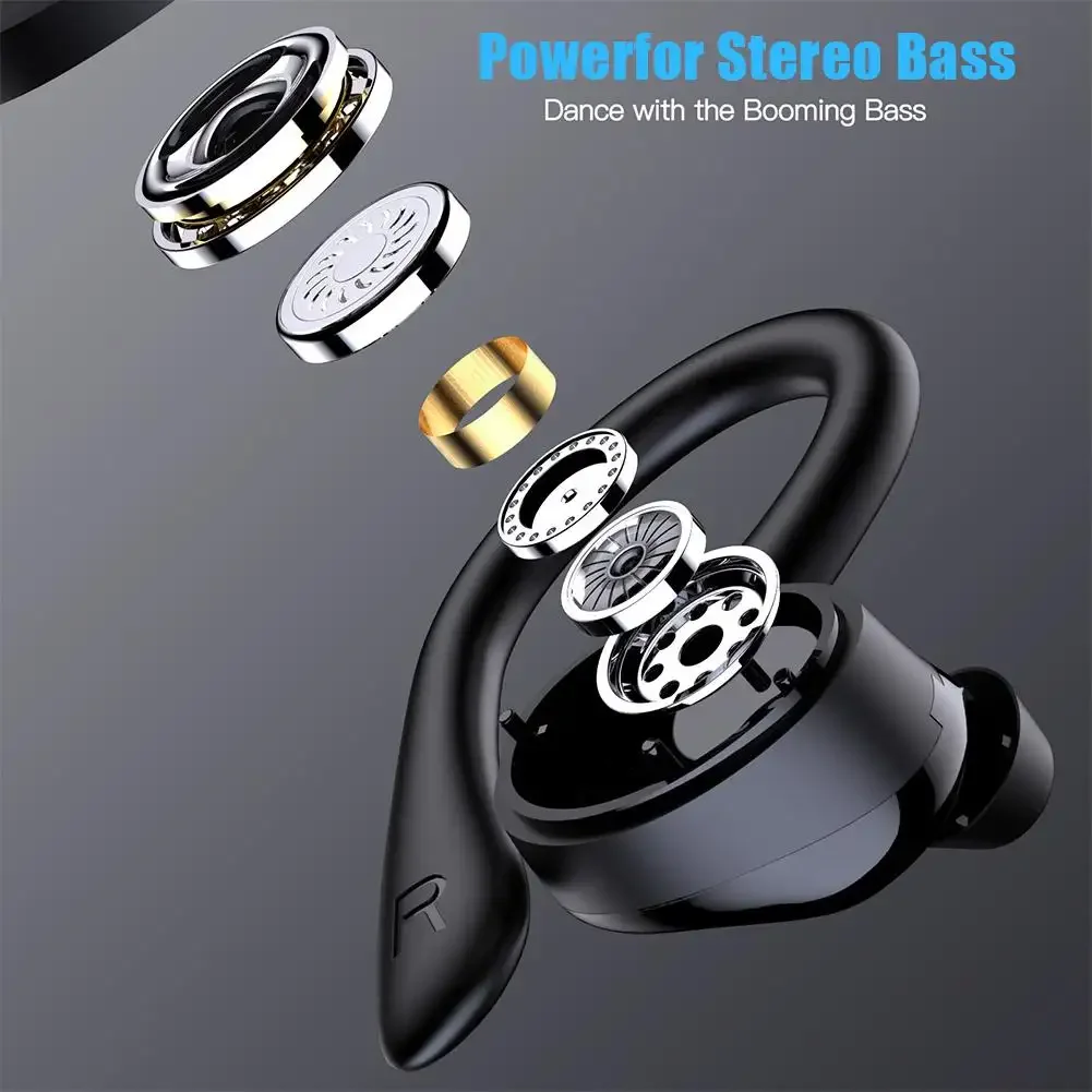 2024 Q23 Q25 PRO Sport Earhook Headphones HD Voice LED Battery Built-in MIC for Running Gym Workouts New Earphones Design view 5