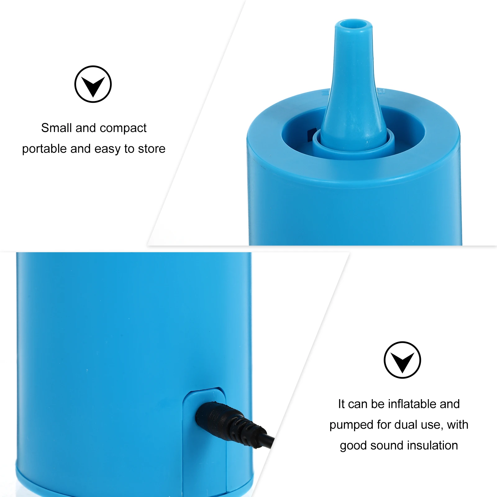 

Dual Head Turbo Nozzle Balloon Inflator Air Pump Portable for Inflatables Large