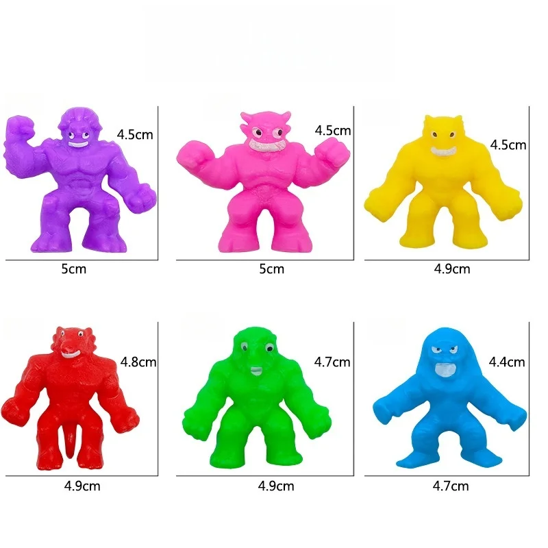 10pcs Kids Karakter Zachte Modder Stress Reliever Speelgoed Stretching Monsters Knijpen Poppen met Knijpen Muziek Kenmerken voor Gift