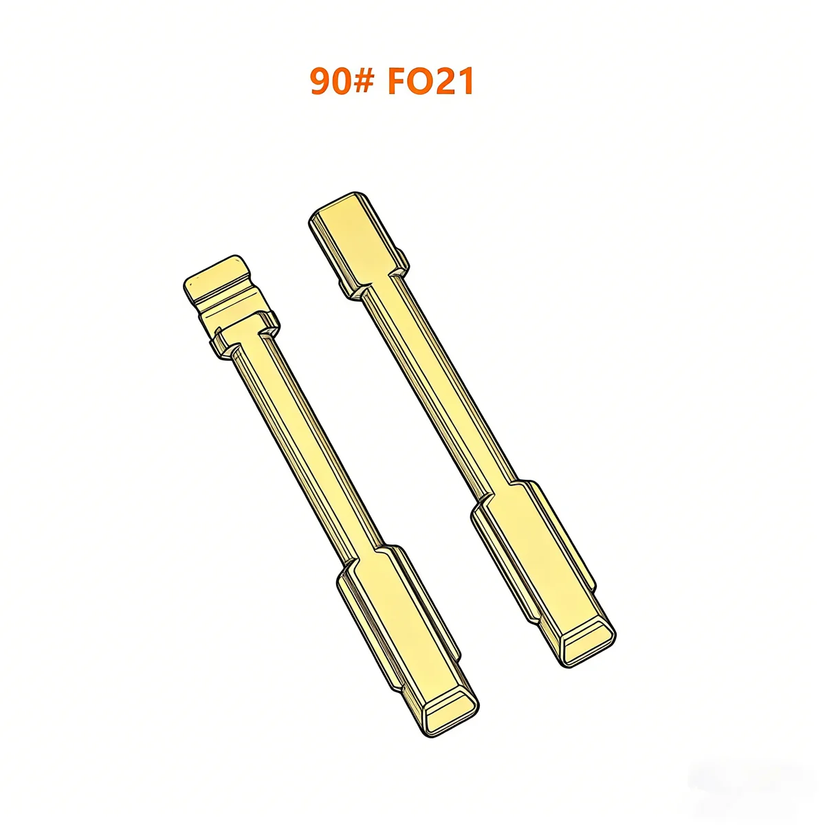 10 قطعة شفرة مفتاح معدنية غير مقطوعة 90 # مفتاح FO21 فارغ #1