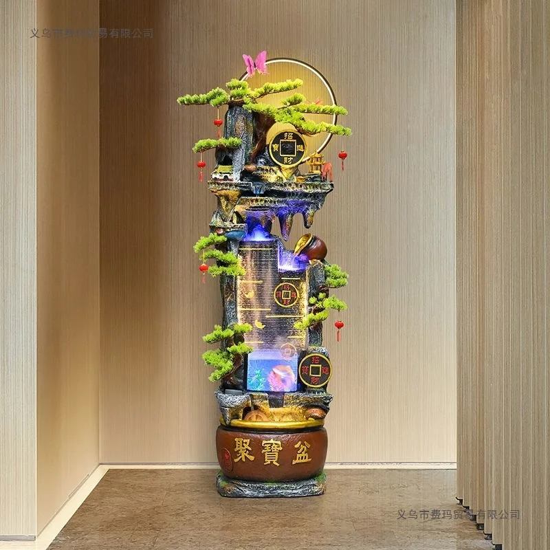 Rockery flowing water attracts wealth into treasure fish tank ornaments fountain humidification circulating water fish tank