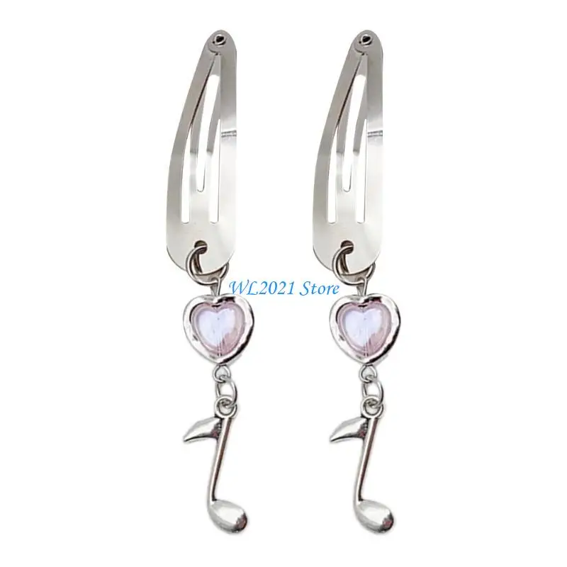 

G5GC 1pair Multiple Type Can Choose Hairpin Metal Dangle Pendant Hair Clip for Side Hair Summer Spring Hairpins for Teens