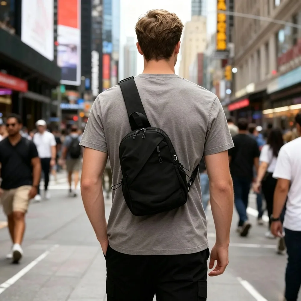 

5L Sling Bag Compact Lightweight Crossbody Backpack Everyday Carry Travel Hiking Bag with Dual Side Pockets Fits 10 Inch Tablet