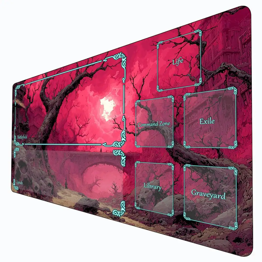 

Magic Card Gaming Mat with zone Terrifying scarlet sky mtg playmat desk mat Commander Playmat suitable for game gathering