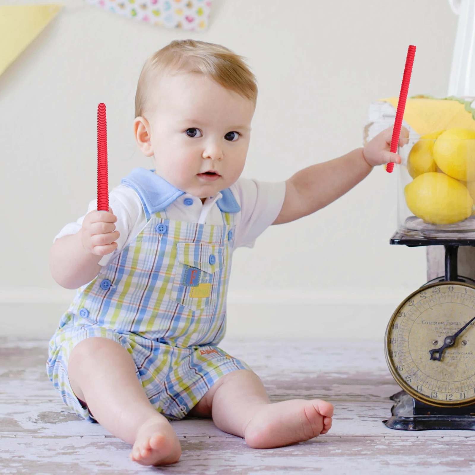 2 Stücke Helle Rote Rhythmus Sticks Kinder Holz Musik Stick Pädagogisches Percussion Instrument Spielzeug Für Kleinkinder