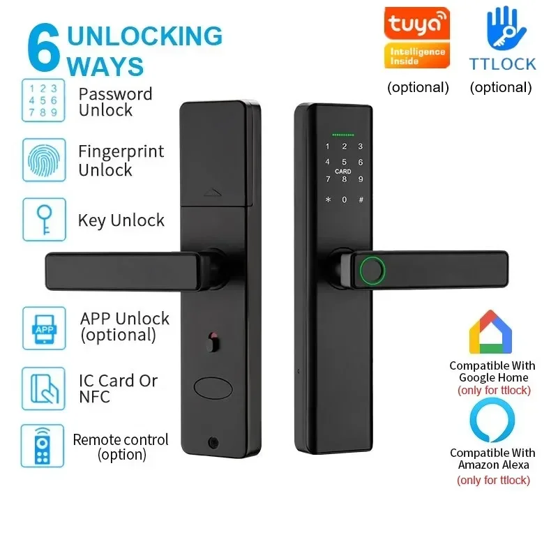 TTlcok Smart Digital Lock Electronic Fingerprint Lock Password IC Card NFC APP Key Remote Switch Lock Smart Home Accessories