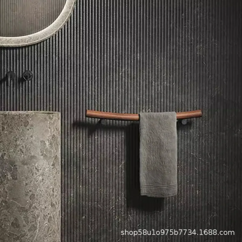 Solid wood towel rack