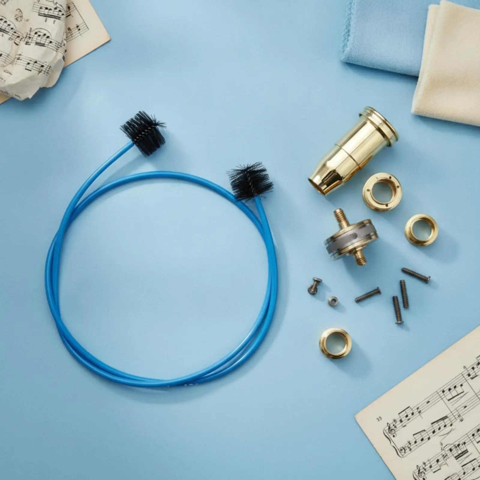 Brass Cleaning Brush Silicone Bendable Instrument Snake for Cleaning Trombone of Rods and Tubes