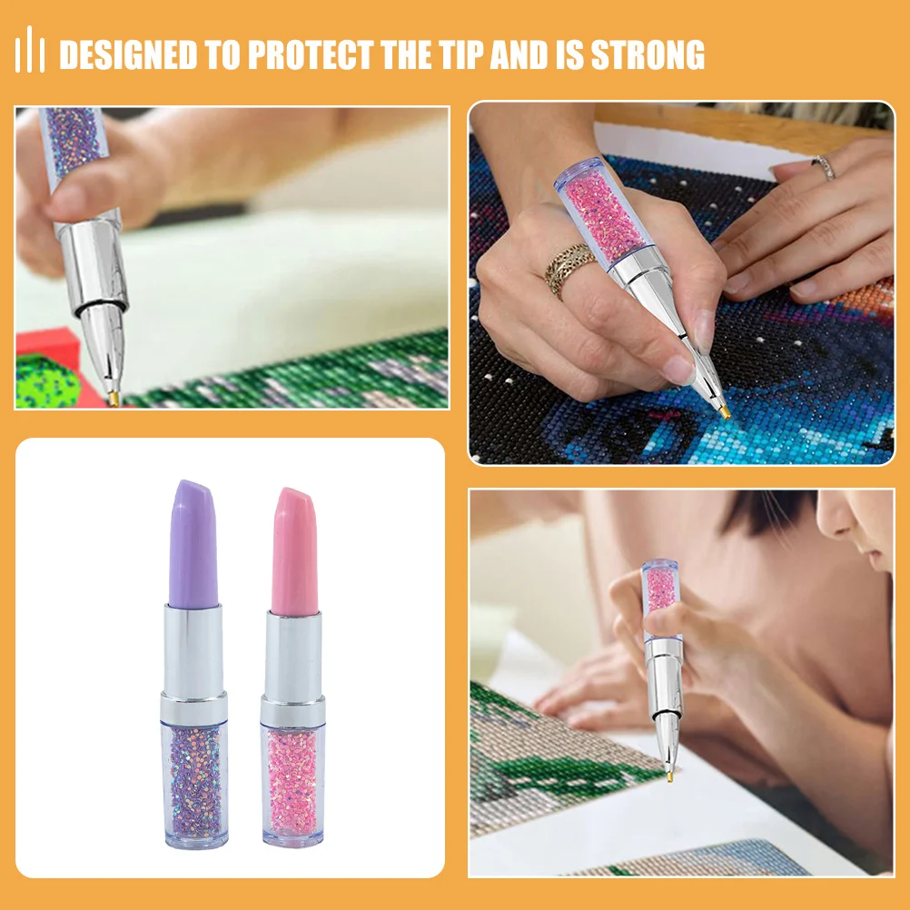 

2Pcs Diamond Drilling Pen Durable Flexible Dotting Tool Practical DIY Diamond Drawing Drill Pens Art Craft Supplies