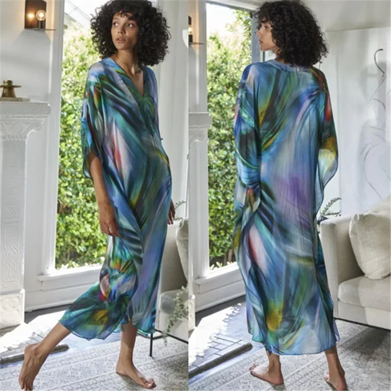 Caftan de plage à séchage rapide pour femmes, paréos de plage, vêtements de plage, bikini surdimensionné, robe de plage, tunique de plage, 2023