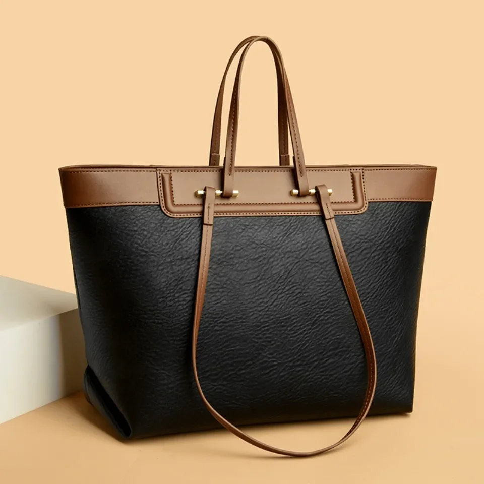 

Классическая однотонная Высококачественная женская сумка-тоут из искусственной кожи, лидер продаж, вместительная сумка на плечо для поездок, модная сумка