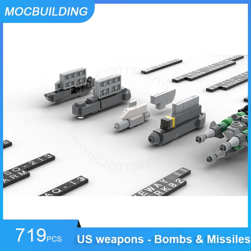 MOC Building Blocks US Weapons - Bombs and Missiles Model DIY Assemble Bricks Creative Military Collection Toys Gifts 719PCS