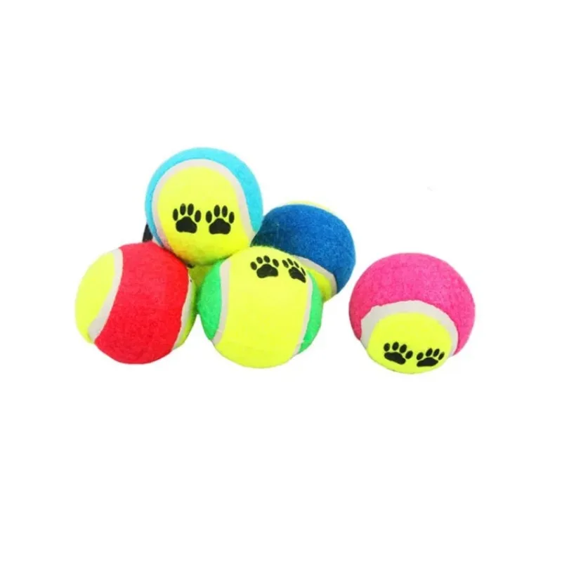 Dog Training Mini Micro Elastic Throwing Tennis Ball Cute Footprint Puppy Cat Chew Safe Balls Soft Small Pets Teething Toys