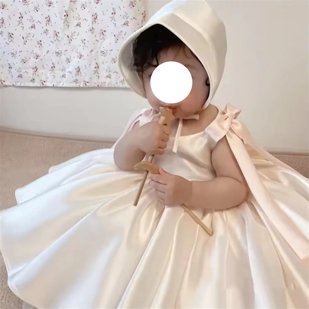jolie-robe-de-demoiselle-d'honneur-en-satin-blanc-moelleux-sans-manches-avec-bretelles-a-nœuds-pour-enfants-robe-de-princesse-pour-mariage-fete-d'anniversaire-soiree-de-bal