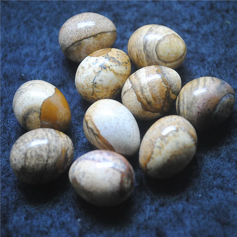 5PCS Jewelry Display Stone Natural Material Snowflake Obbistan Jasper Opal Glass 15x18MM Egg Shape No Hole Free Shippings