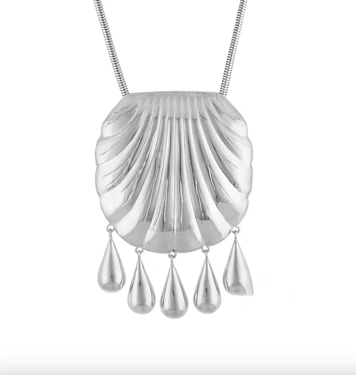 NONE Shell Pendant Tassel Necklace Gold 6
