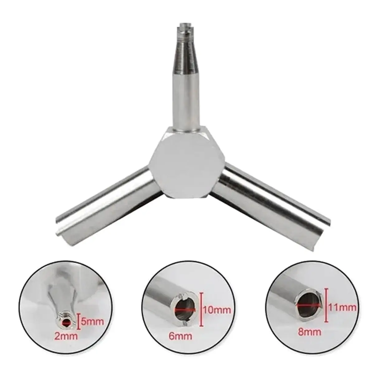 Gas Valve Key Outdoor Steel Triangular Multi-Functional Valve Key Tool Valve Wrench Removal Tool