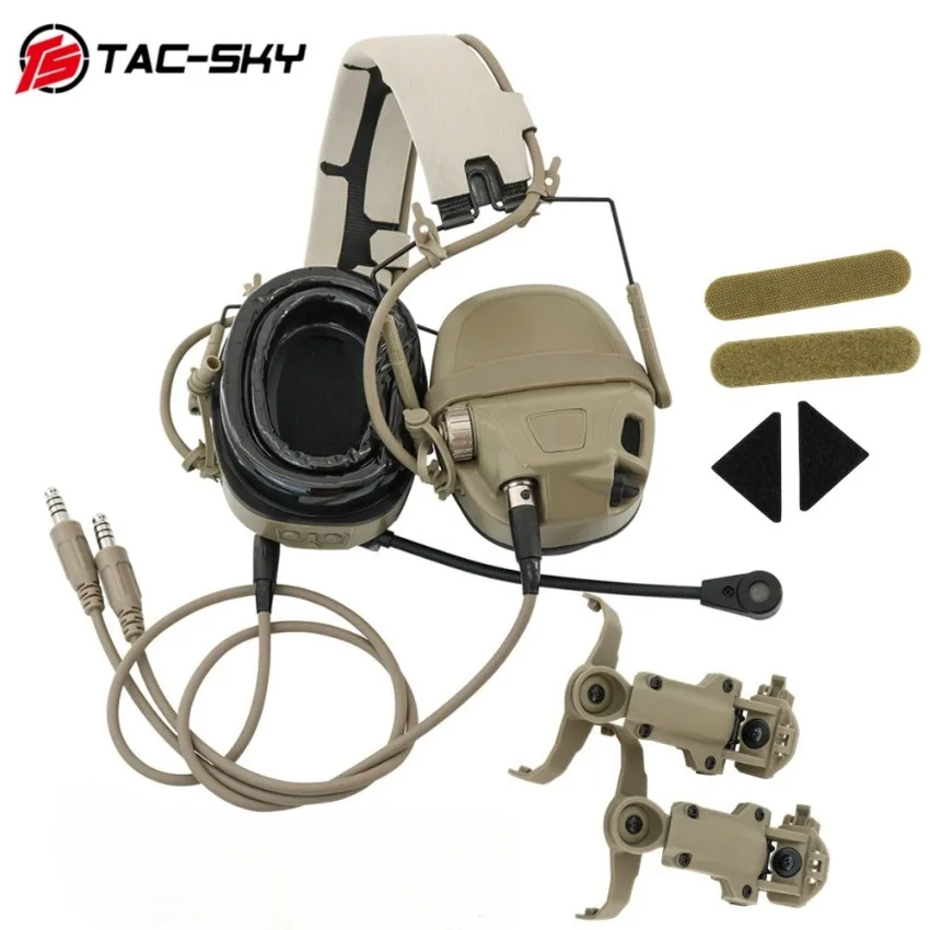 TS TAC-SKY ARC Rail Mount Tactical Helmet Headset AMP Communication Earphone Outdoor Hunting and Shooting Air Rifle Headset