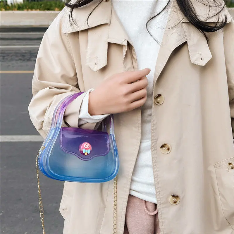 

Macaron jelly bag transparent gift bag small exquisite chain bag mini Xiaolongbao portable shoulder cross body