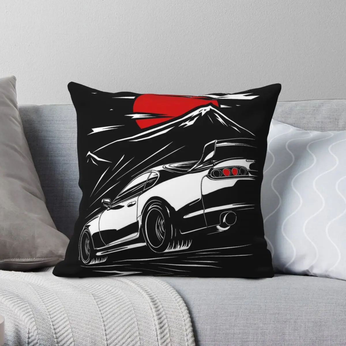 Supra MK IV Haruna Square Pillowcase Polyester Linen Velvet Creative Zip Decorative Pillow Case Car Cushion Cover 45x45