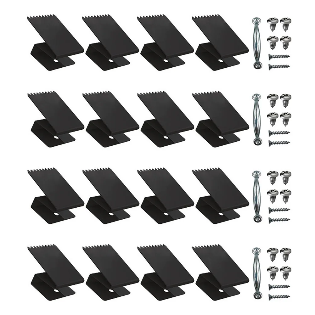 Resistant Window Clips for Plywood for hurricane Panels For 12 Inch Thick Carbon Steel Black Coated Clips with Handles