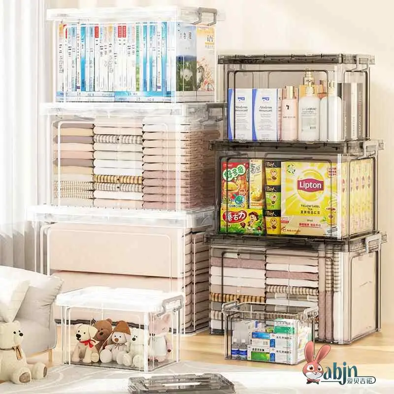 Transparent Large Capacity Storage Box Toy Snack Organizer Super Storage Box Basket Placement Box for Home Organization