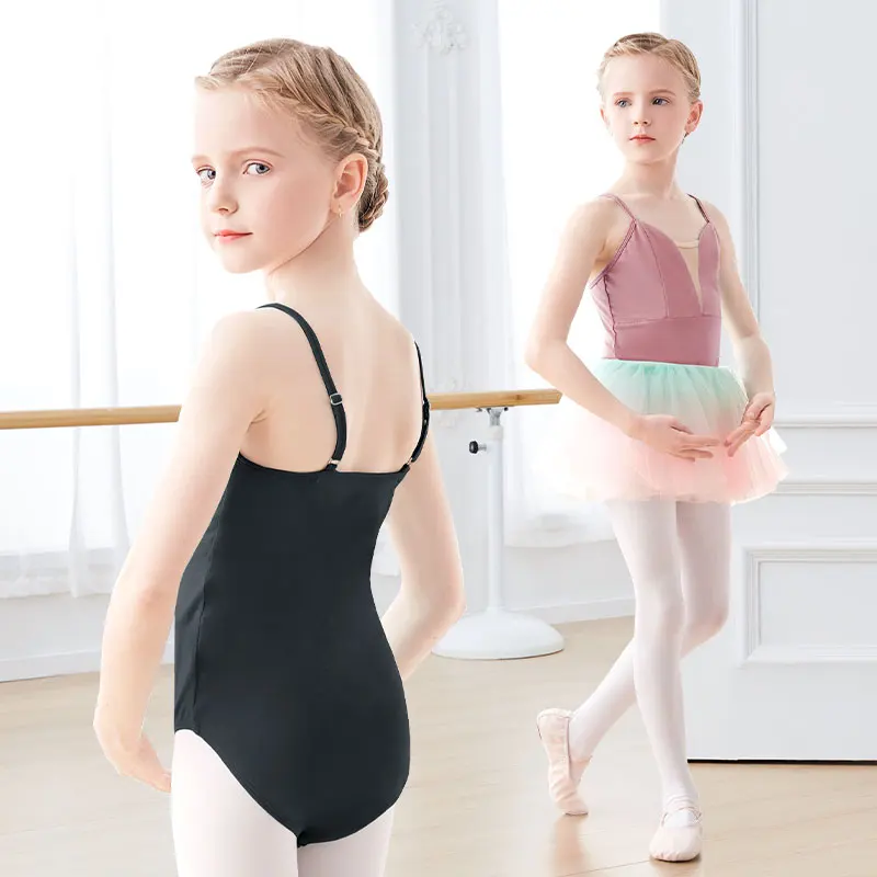 Mädchen Ballett Trikots Kinder Gymnastik Trikot Baumwolle Leibchen Riemen Tanz Trikot Ballett Cotumes Tanz Bodysuit für Mädchen