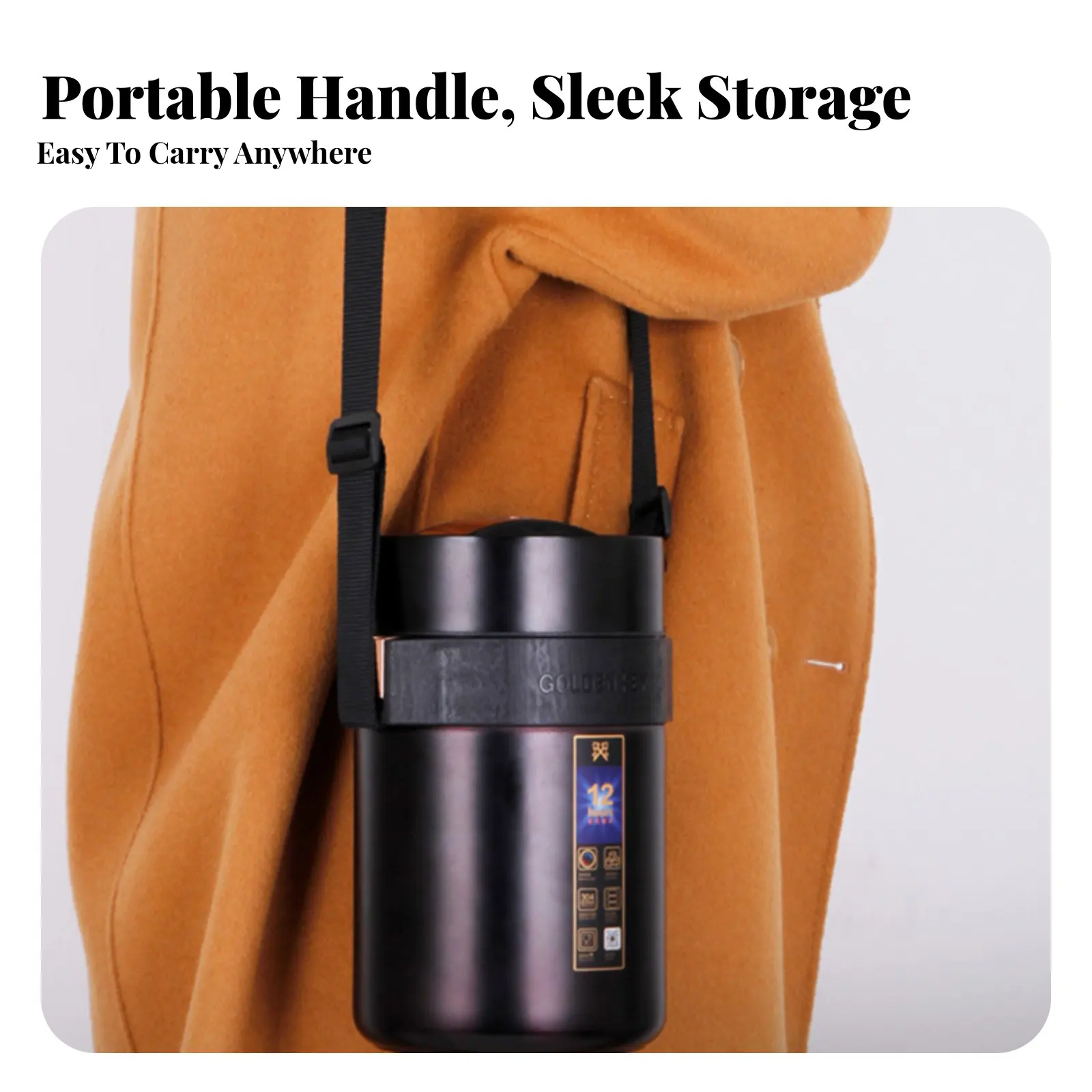 

304 Stainless Steel Insulated Lunch Box, Vacuum Bento Container, Portable Food Jar for Office, 12-Hour Heat Retention