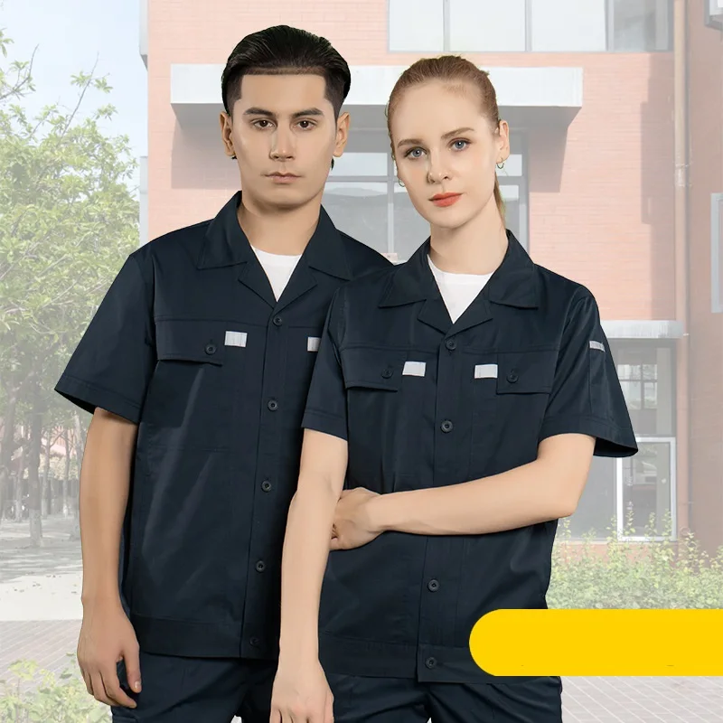 Summer Short-sleeve Worker Clothes Cargo Suit Workshop Workwear Plus Size Breathable Mechanical Warehouse Work Wear Labor Suit5x