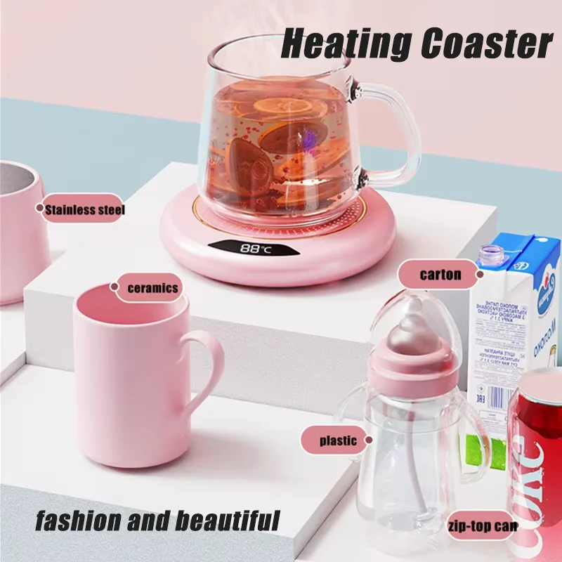 Xiaomi Thermostatic เครื่องทําความร้อน Coaster USB บ้านเครื่องทําความร้อนถ้วย Coaster 3 ปรับความเร็วความร้อน 55 องศาคงที่อุณหภูมิใหม่