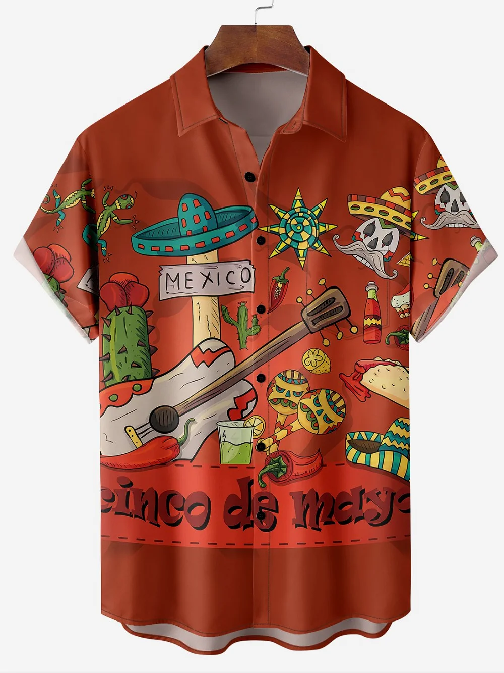 Summer Musical Instrument Shirts For Mens Short Sleeve Tops  Turndown-Collar Oversized Hip Hop Streetwear Men's Hawaiian