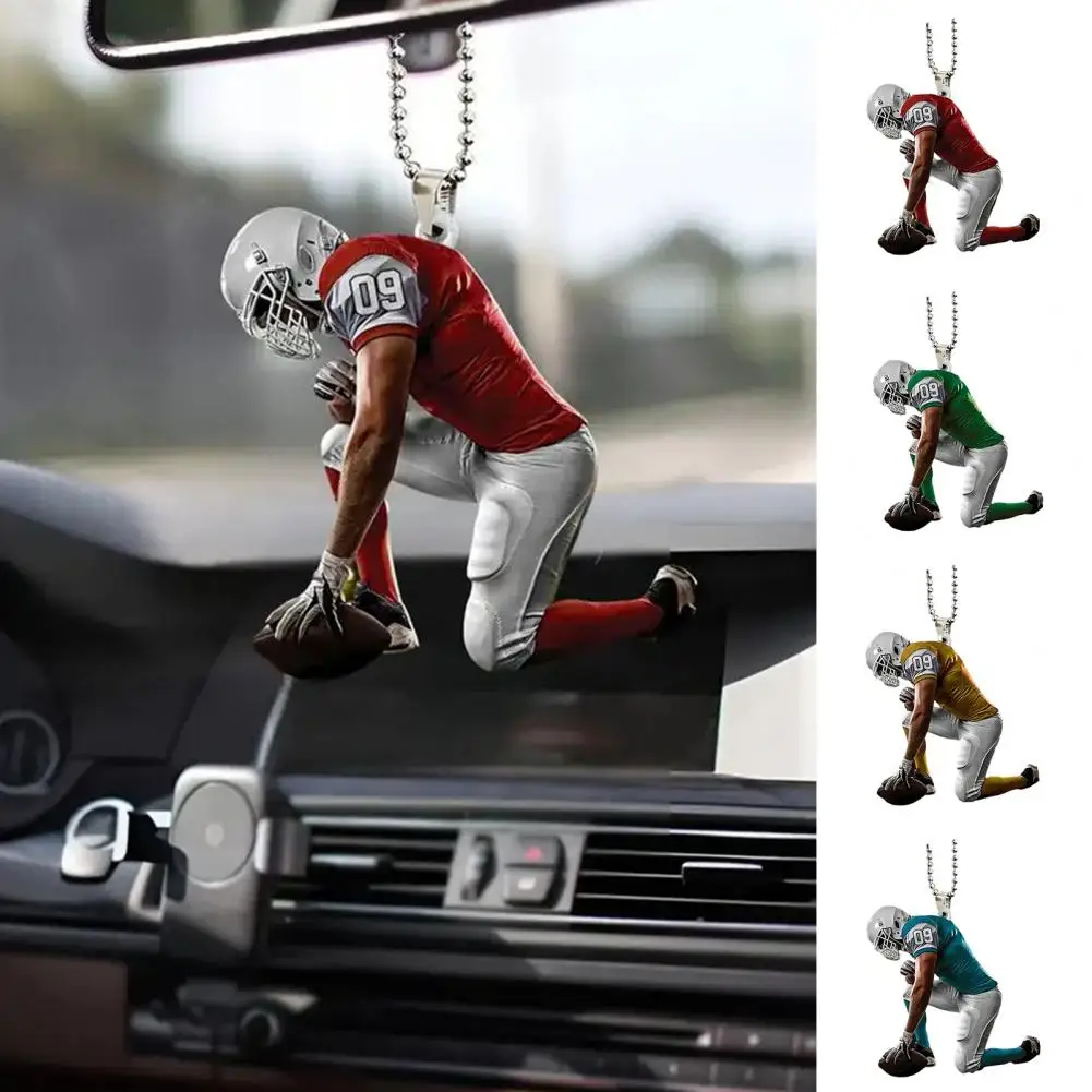 Flat Decoration Pendant Rugby Rearview Mirror Pendant for Car Decoration Unique Hanging Ornament for Personality