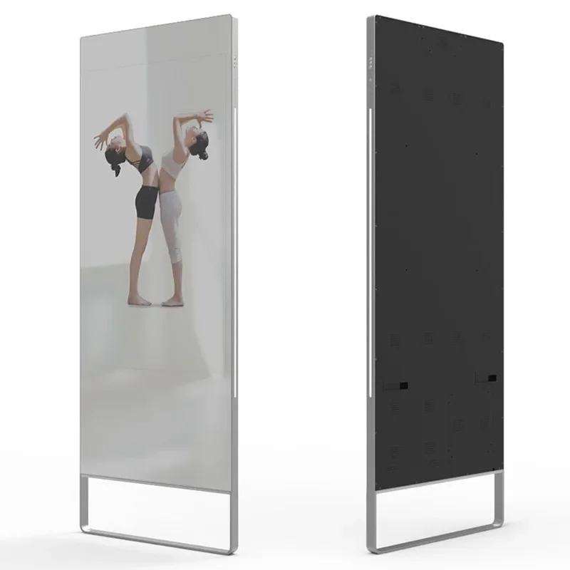 Customized Home Gym Yoga Training Smart Fitness Mirror Display LCD Touch Screen Smart Mirror Floor Standing Mounted Sport Mirror