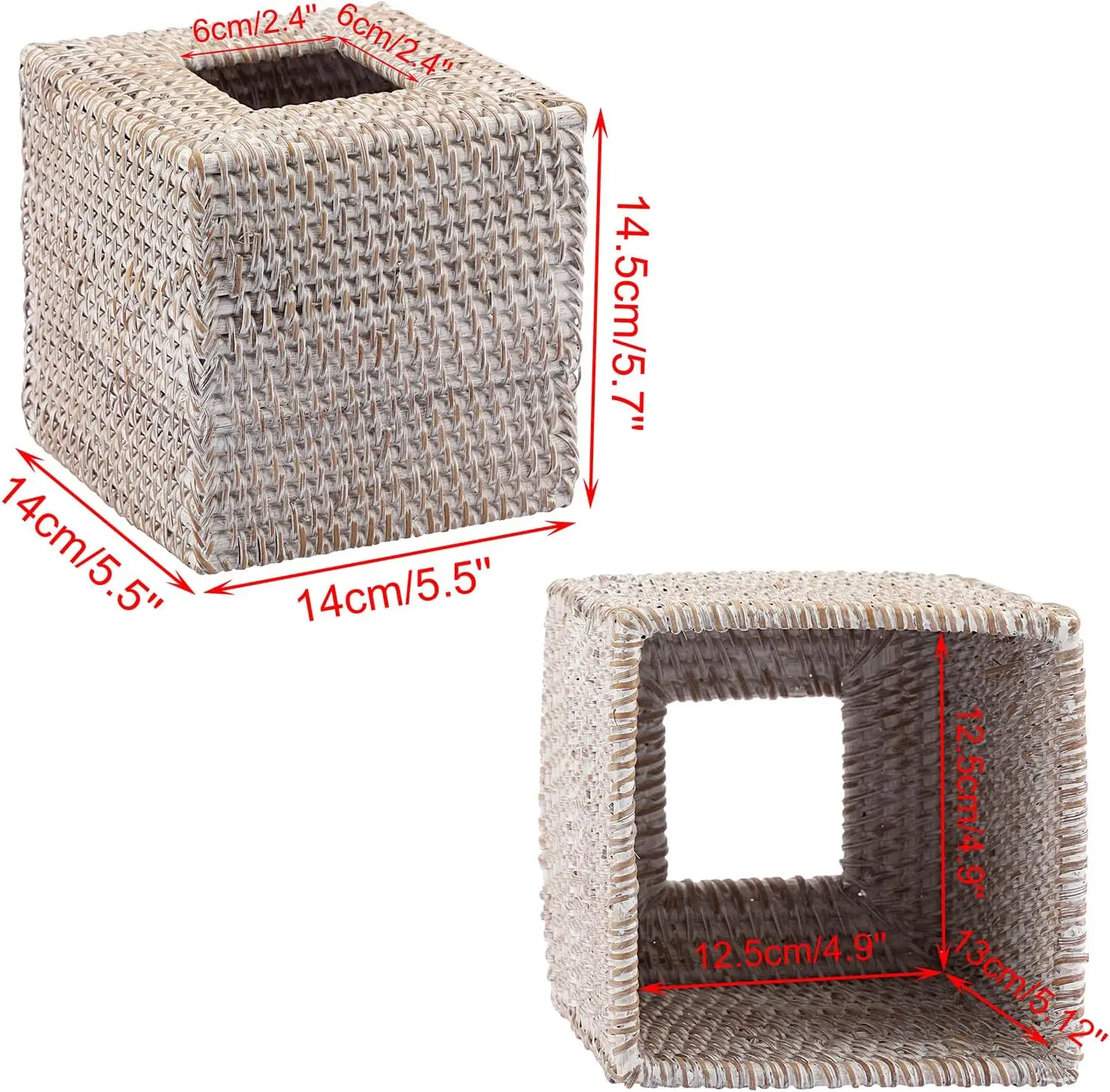 Rattan Nordic Square Tissue Boxes Storage Napkin Holder Paper Case Organizer Ornament Craft Desktop Tissue Holder Tissue Box